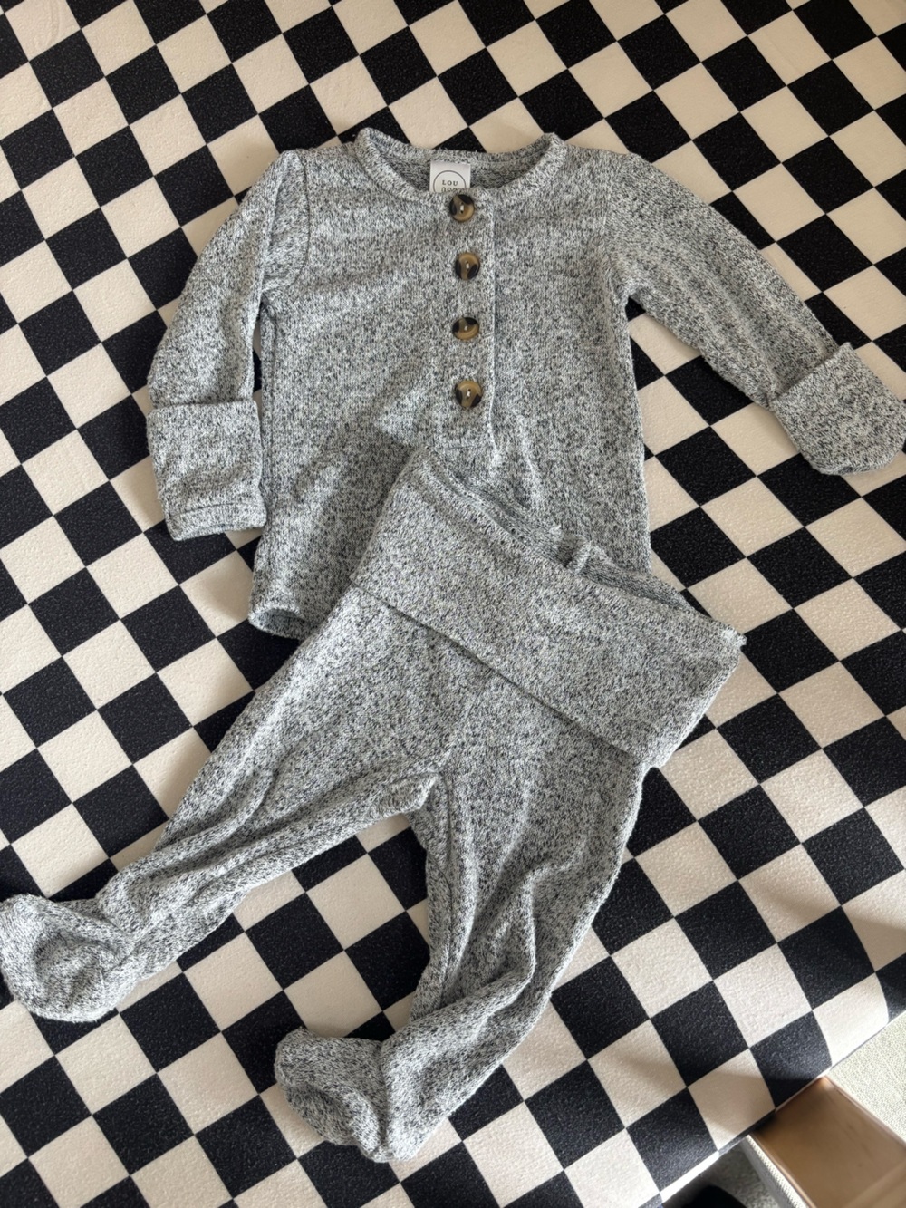 LouLou & Co. Newborn Cozy Grey Knit Set